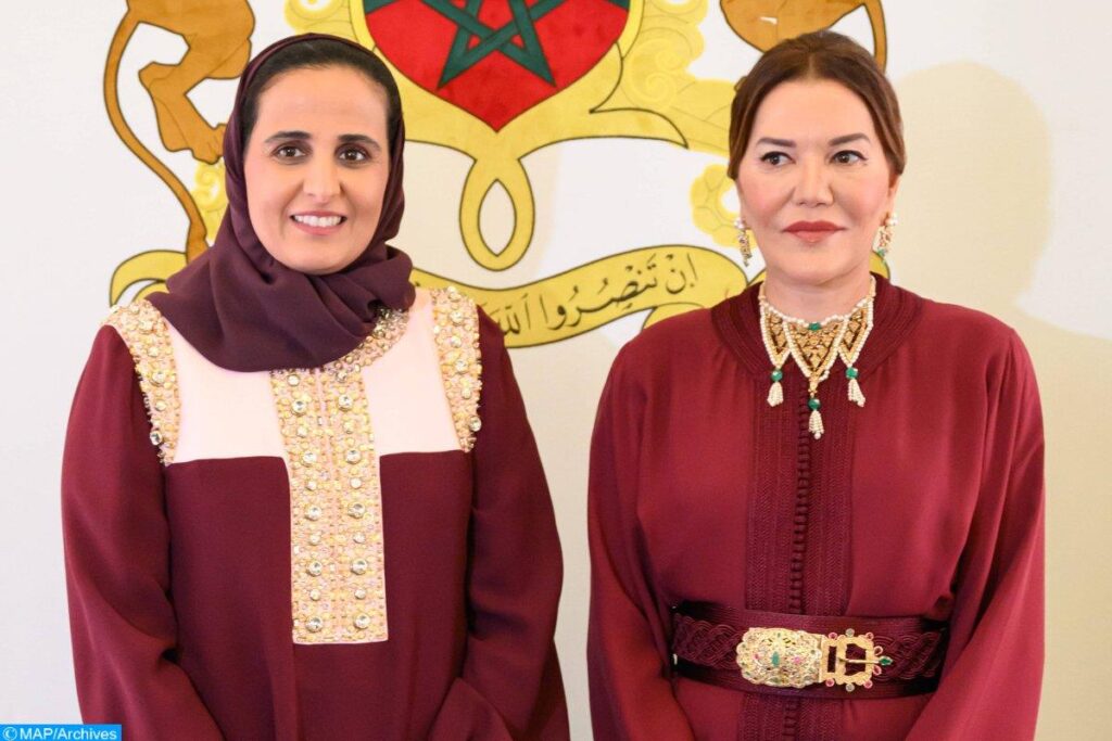 Année Culturelle Qatar-maroc 2024 : Sar La Princesse Lalla Hasnaa Et S.e. Sheikha Al Mayassa Bint Hamad Al-thani Président à Doha Le “caftan Fashion Show”
